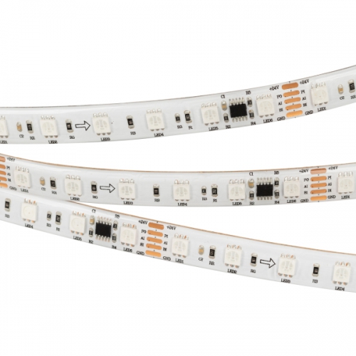 Светодиодная лента DMX-5000SE-5060-60 24V Cx6 RGB (12mm, 14.4W/m, IP65) (KD, Закрытый, IP65)