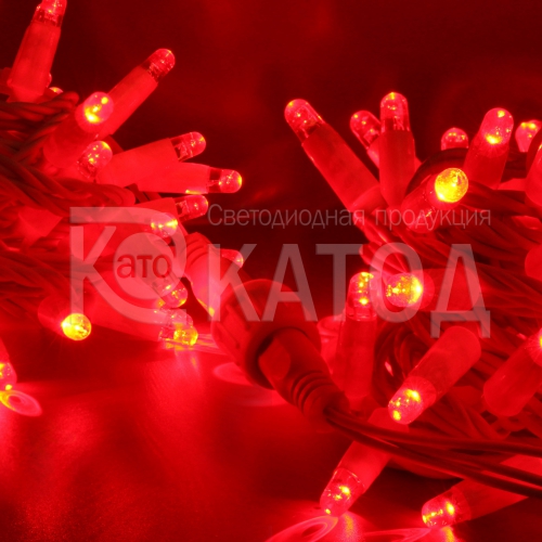 Светодиодная нить KD-S10-C, 24 В, колпачок, красный, белый провод