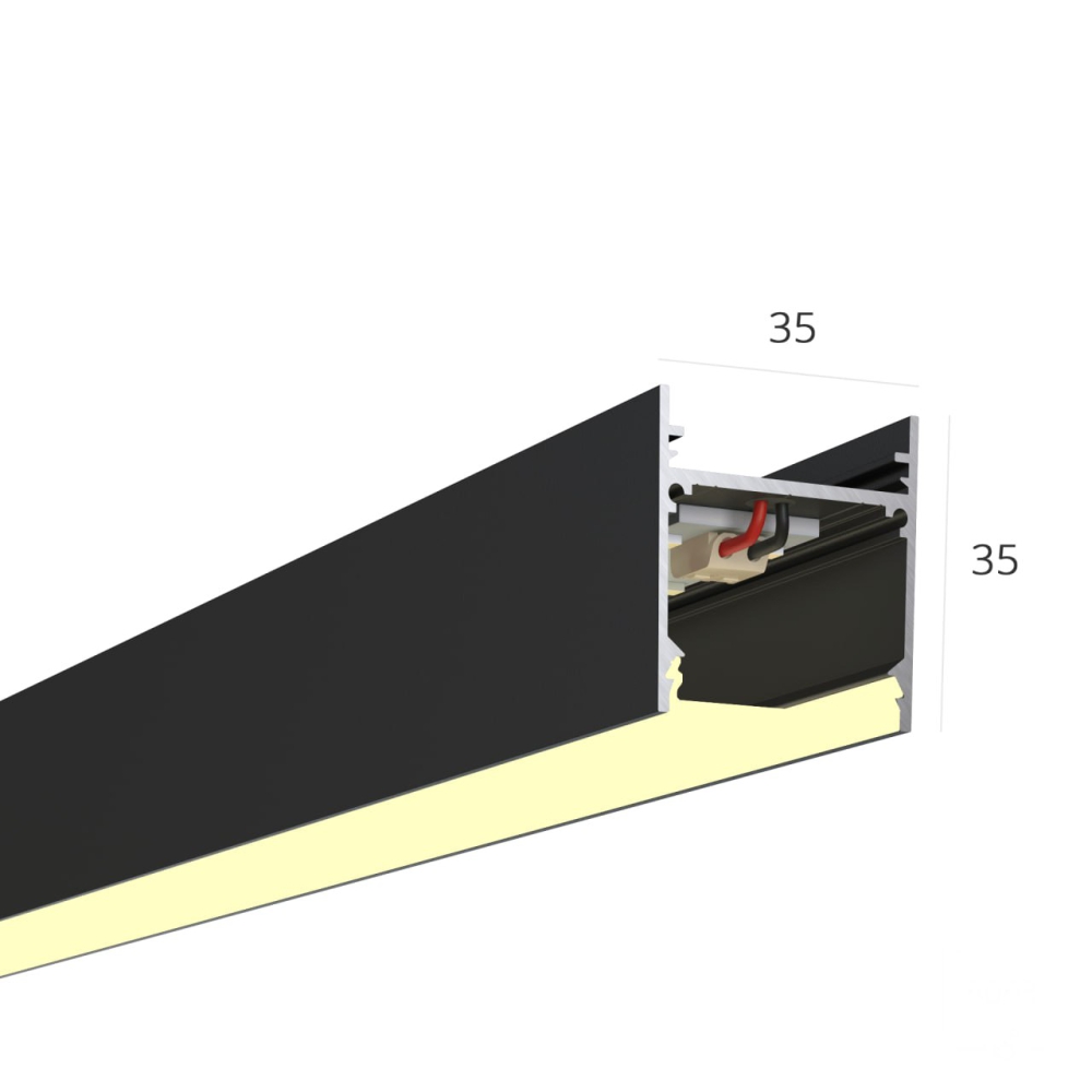 Линейный светильник подвесной Lux KD-P 1250мм 3535мм 3000K 18W черный